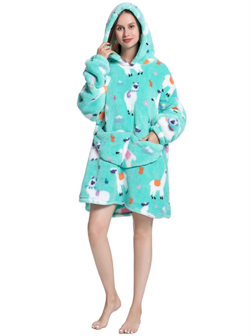 Wearable Warm Keeping Sports Lazy Thickened Blanket Hoodie