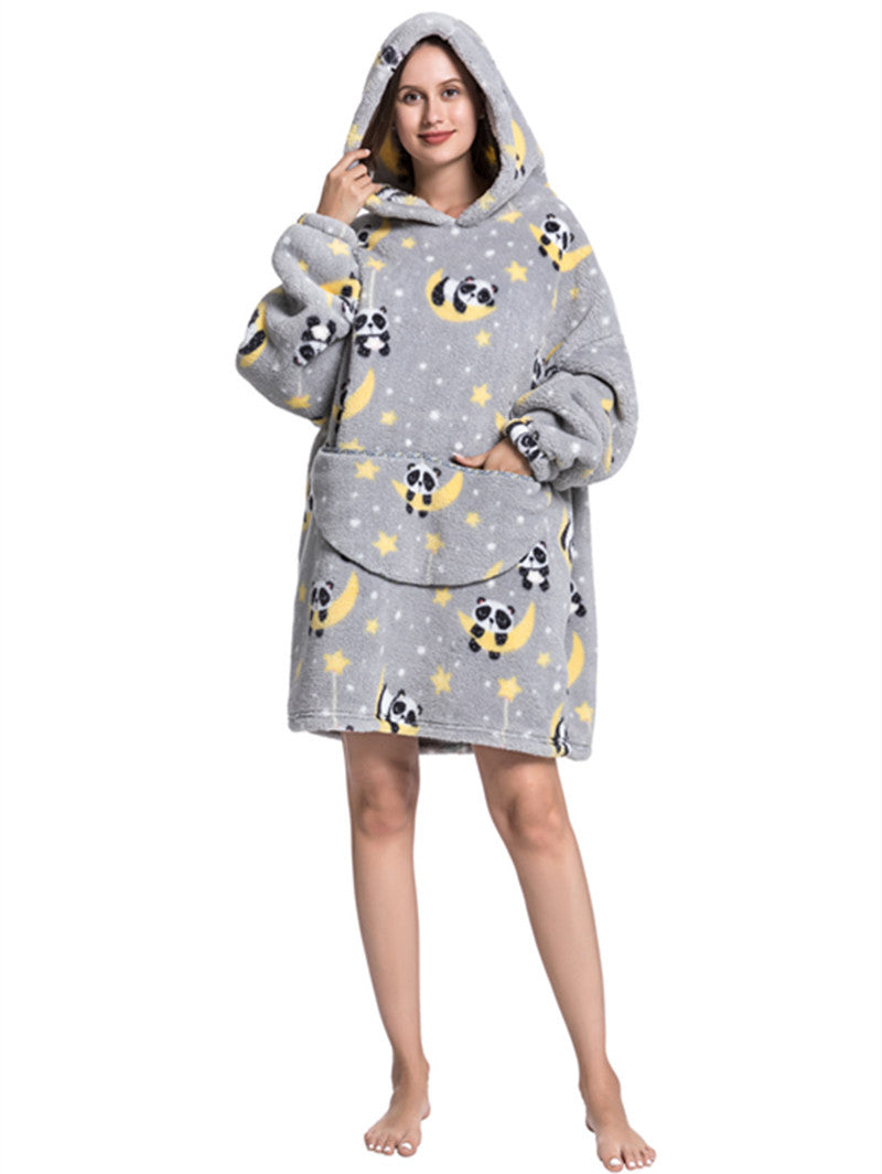 Wearable Warm Keeping Sports Lazy Thickened Blanket Hoodie