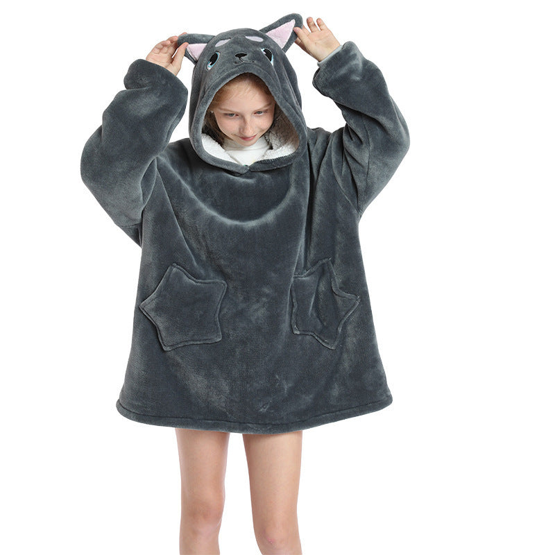 Outdoor Cold-proof Sweater Hooded Home Nightgown